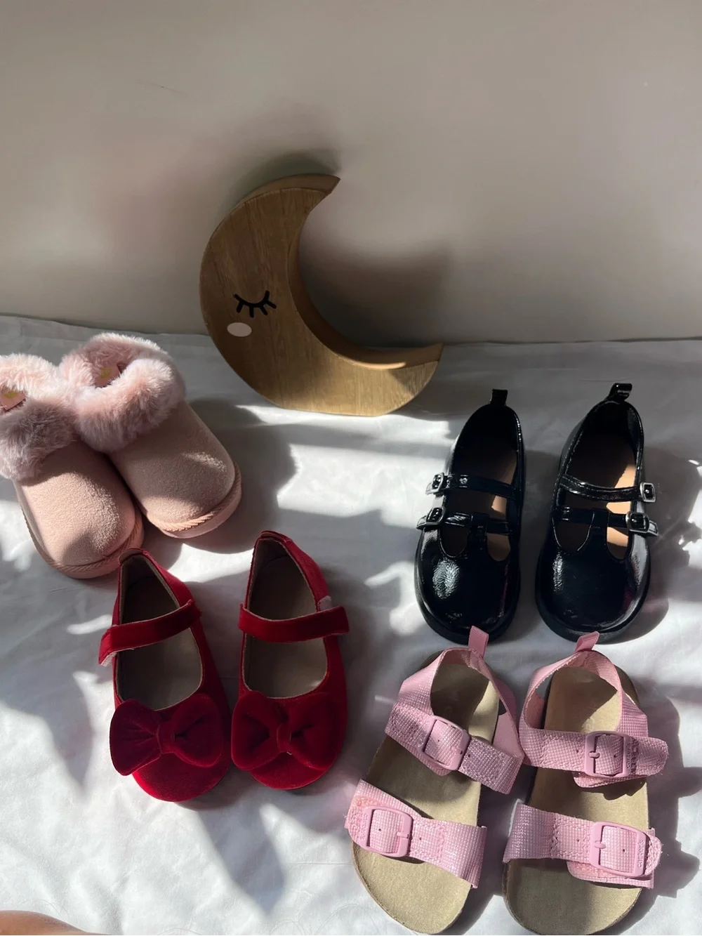 Girls Pink Buckle Sandals - Soft Adjustable Straps 4 pairs for 45